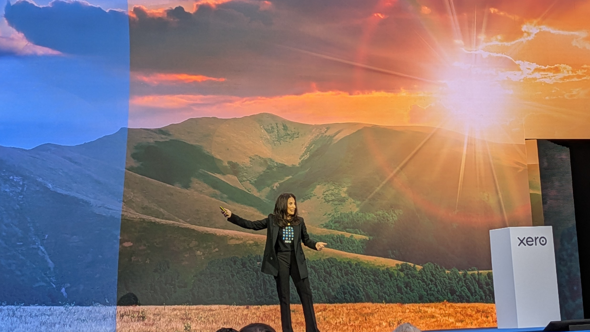 Xero CEO Sukhinder Singh Cassidy on stage at Xerocon 2026 in London
