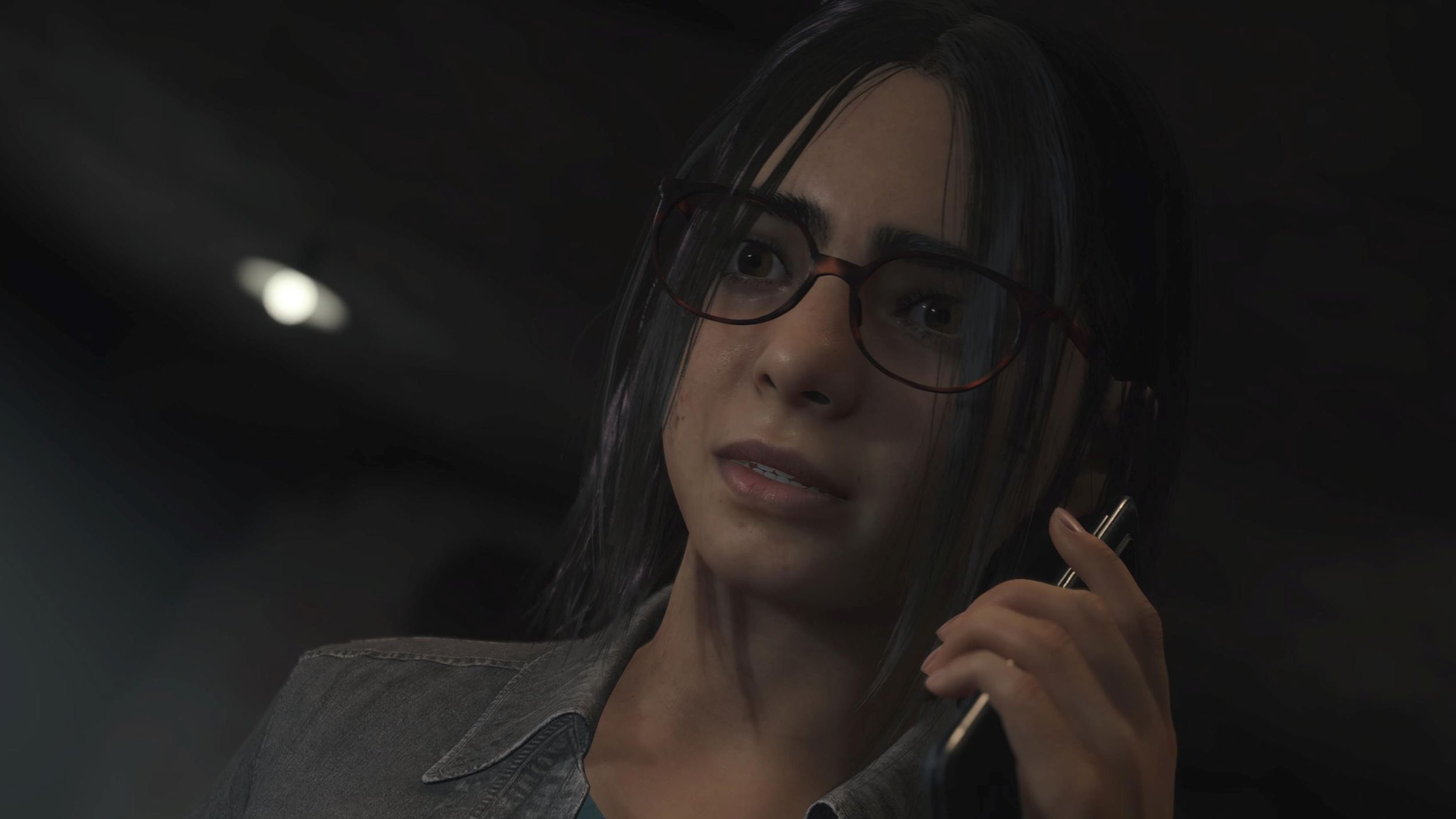 A woman on the phone